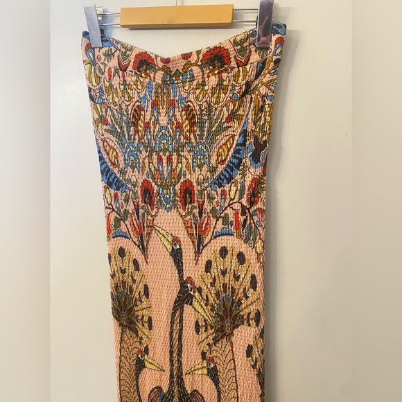 FARM Rio for Anthropologie Peacock Maxi Skirt Floral Bohemian Size Small - Picture 5 of 13